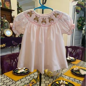 Lulu Bebe’ Smocked Infant Girls Dress size 12 months